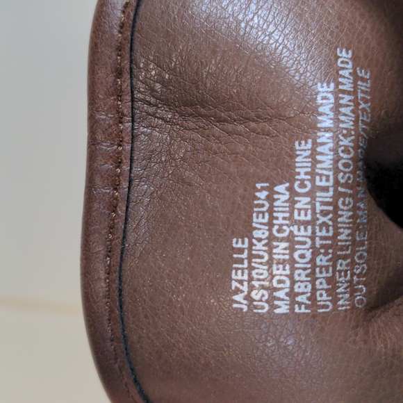 Jazelle Size 10 Brown / Tan Stiletto Lugged Hiking Boot Lace-up - Picture 5 of 6